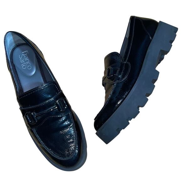 Franco Sarto Loafers Black Platform Chunky - Picture 5 of 9